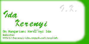 ida kerenyi business card